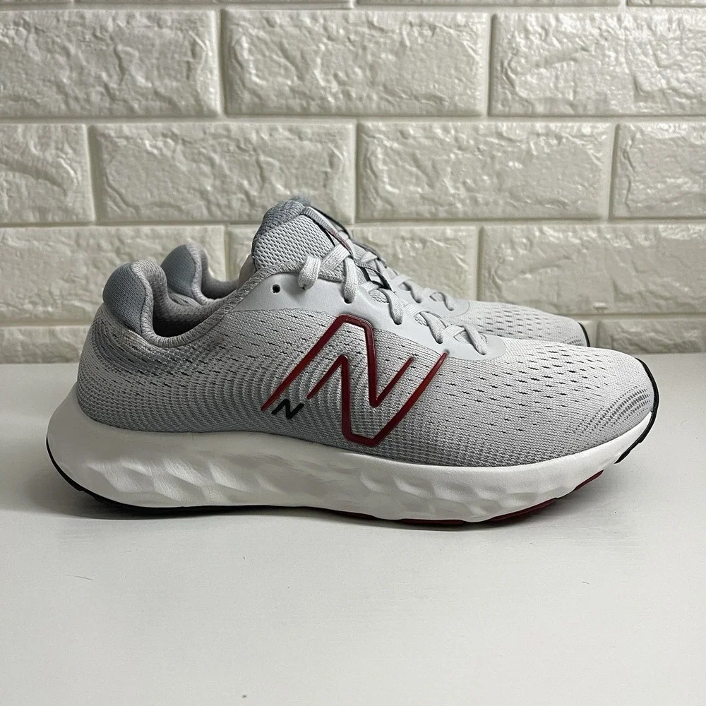 New Balance 520 V8 Men's Size 8 Lightweight Running Shoe Grey/Red